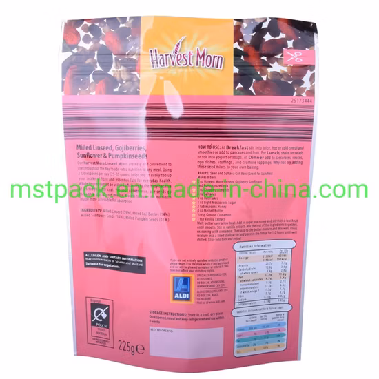 La farine de graine fraisée par Superfood organique de logo fait sur commande tiennent des sacs d'emballage